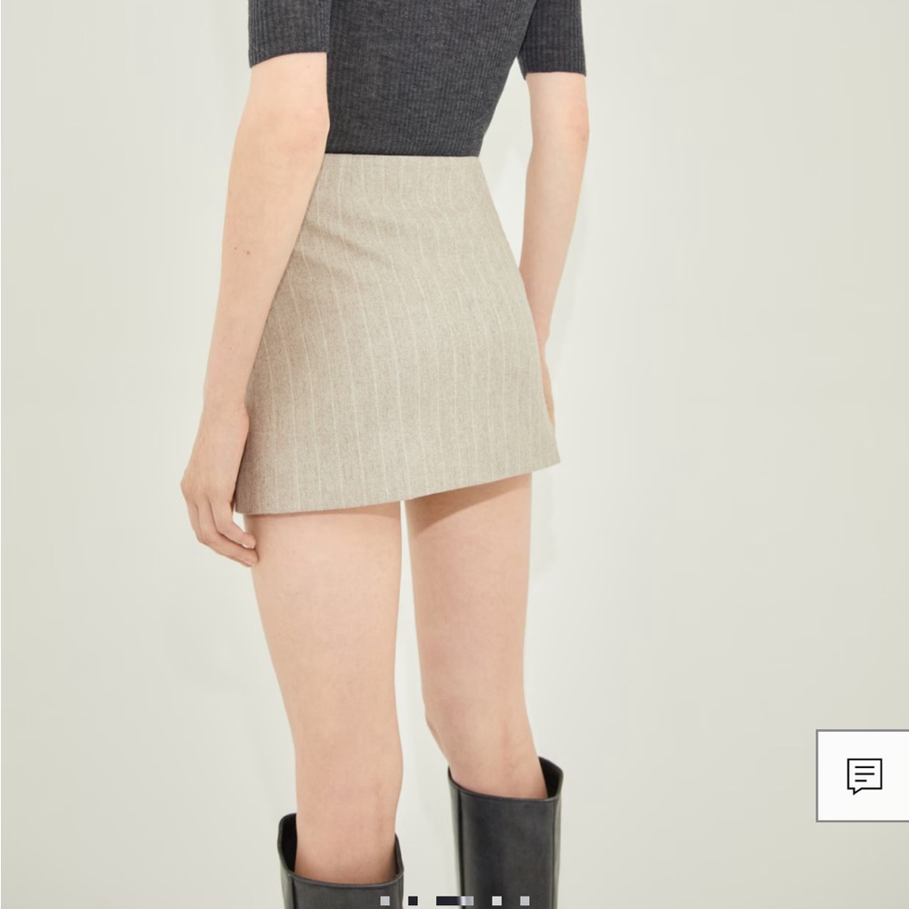 PINSTRIPE WOOL SKIRT 8 - Picture 2 of 5